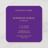 Trend-Farben für Monogramm-Gold-Look Moderne Vorla Quadratische Visitenkarte (Rückseite)