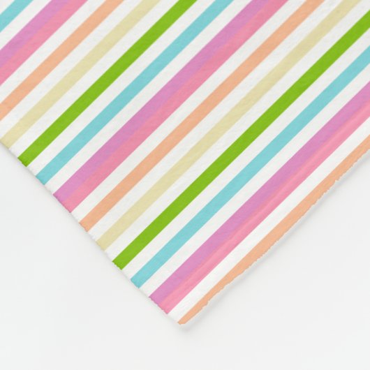 Trend Farben Gelb Grün Rosa Weiß Streifen Fleecedecke (Ecke)