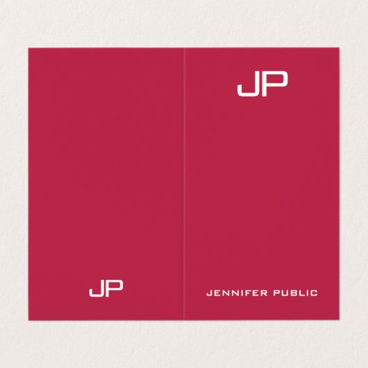 Trend-Farben Moderne, elegante Monogramm-Vorlage Visitenkarten (Außenseite Aufgefaltet)