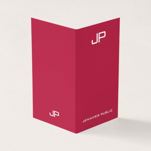 Trend-Farben Moderne, elegante Monogramm-Vorlage Visitenkarten (Vorderseite)