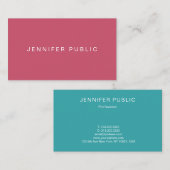 Trend-Farben Moderne Minimalistische Vorlage Visitenkarte (Vorne/Hinten)