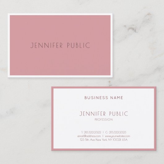 Trend-Farben Modernes, einfaches Template Beruflic Visitenkarte (Vorne/Hinten)