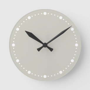 Trend-Farblicht Silber Grau & Dots Uhr rund
