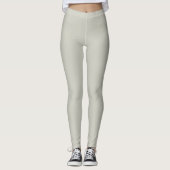 Trend-Farblicht Silber Grau Solid Leggings (Vorderseite)