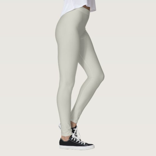 Trend-Farblicht Silber Grau Solid Leggings (Rechts)