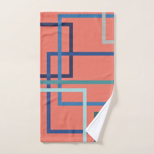 Trend färbt Pantone 2019 blaue und grüne Quadrate Badhandtuch Set (Handtuch)