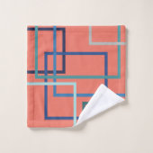 Trend färbt Pantone 2019 blaue und grüne Quadrate Badhandtuch Set (Waschlappen)