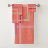 Trend färbt Pantone 2019 rosa und lila Quadrate Badhandtuch Set (Insitu)