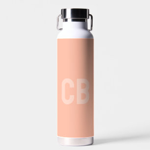 Trend Farbweich Pfirsichfarben Monogramm Wasserfla Trinkflasche
