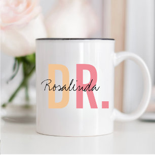 Trend Geschenk für Doktoranden mit individuellem N Zweifarbige Tasse
