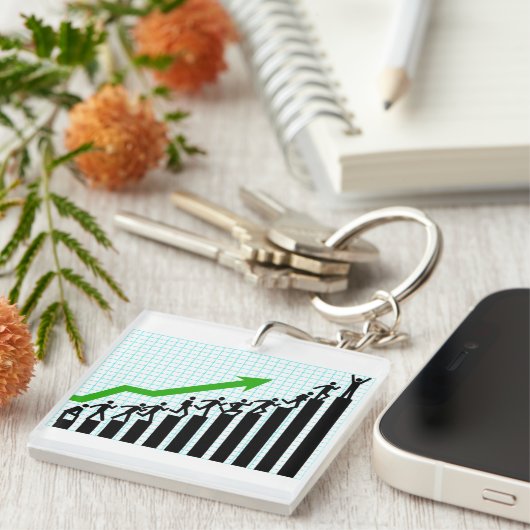 Trend Graph Schlüsselanhänger nach oben (Vorderseite rechts)