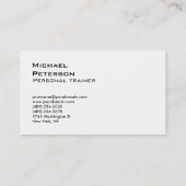 Trend Green White Beruflich Sport Business Card Visitenkarte (Rückseite)