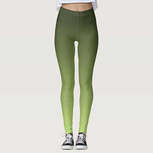 Trend im Herbst Farbe Frühling Grün Ombre Leggings (Vorderseite)