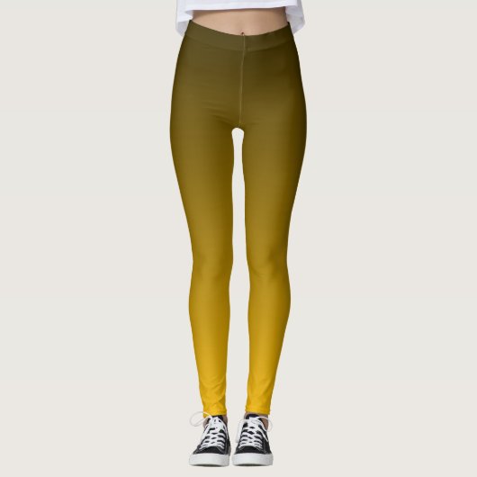 Trend im Herbst Farbe Gelb Gelb Ombre Leggings (Vorderseite)
