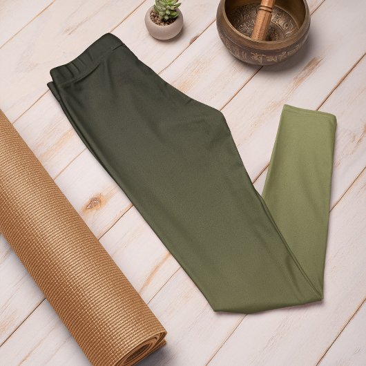 Trend im Herbst Farbe Olive Green Ombre Leggings
