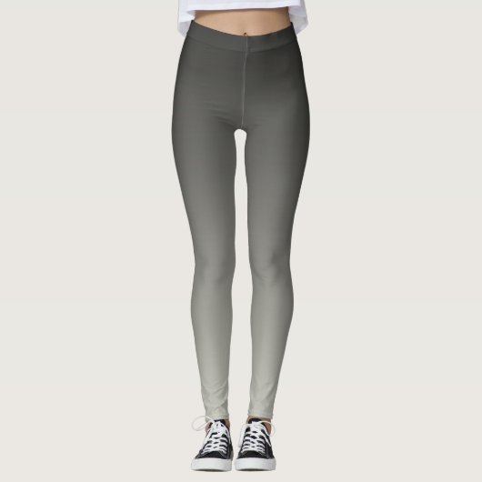 Trend im Herbst Farbe Silber Grau Ombre Leggings (Vorderseite)