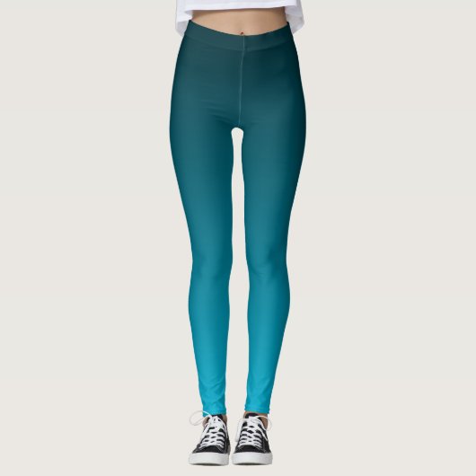 Trend im Herbst Farbe Vivid Cyan Ombre Leggings (Vorderseite)