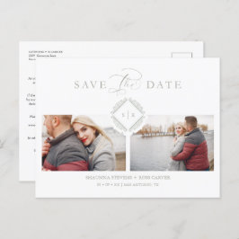 Trend Initials Chic Ornament Sophisticated Wedding Ankündigungspostkarte