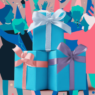 Trend - lebhafte Cyan-Farbe - Solid Geschenkpapier Set