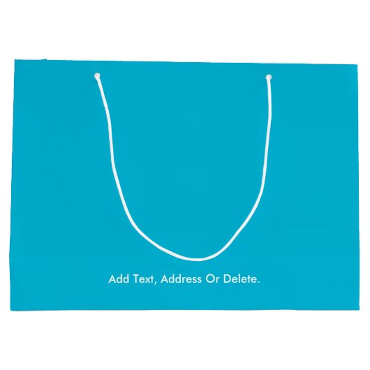 Trend - lebhafte Cyan-Farbe - Solid Große Geschenktüte (Rückseite)