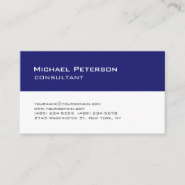 Trend Midnight Blue White Consultant Business Card Visitenkarte