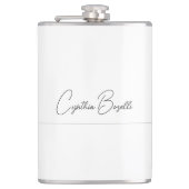 Trend Minimalistisch Moderne Schlichte Kalligraphi Flachmann (Vorderseite)