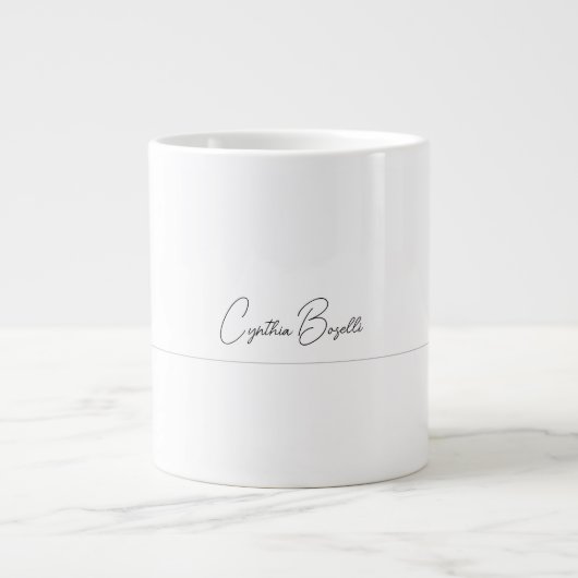 Trend Minimalistisch Moderne Schlichte Kalligraphi Jumbo-Tasse (Vorderseite)