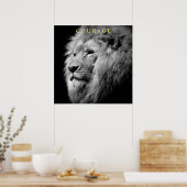 Trend Motivierend Courage Lion Einzigartig Schwarz Poster (Küche)