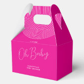 Trend Pink Baby Shower Script Geschenkschachtel (Vorderseite)