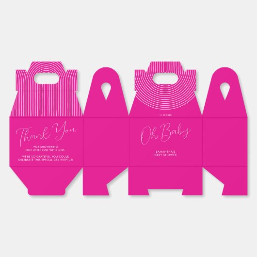 Trend Pink Baby Shower Script Geschenkschachtel (Ungeklappt)