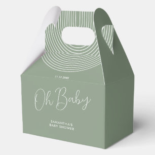 Trend Sage Green Baby Shower Einladungstext Geschenkschachtel