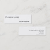 Trend Schlicht Skinny White Fotografy Business Car Mini Visitenkarte (Vorne/Hinten)