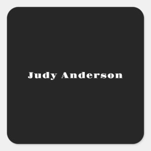 Trend Schwarz Bold Professionell Einfach Modern El Quadratischer Aufkleber