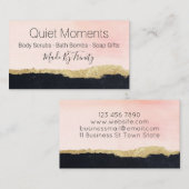 Trend Schwarz Rosa Handgefertigte Badebombe Seife Visitenkarte (Vorne/Hinten)