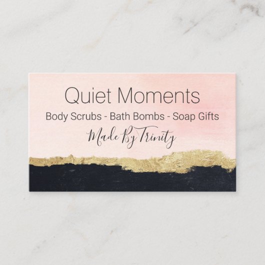 Trend Schwarz Rosa Handgefertigte Badebombe Seife Visitenkarte (Vorderseite)