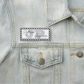 Trend Schwarz-Weiß-Mesh-Border-Monogramm Namensschild (Beispiel)