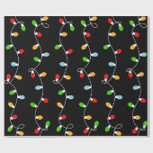 Trend Schwarze Weihnachtsbeleuchtung Geschenkpapier (Flach)