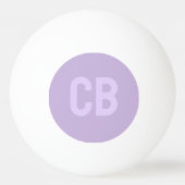Trend Soft Violet Monogram Pong Ball Tischtennisball (Rückseite)