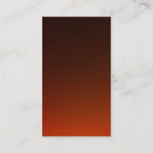 Trend vertikale orangefarbene Monogramm-Visitenkar Visitenkarte (Rückseite)