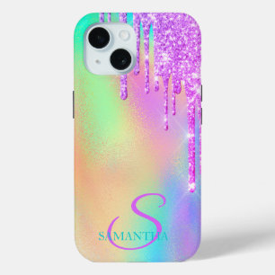 Trend Violett Glittertropfen Regenbogen Holografis Case-Mate iPhone Hülle