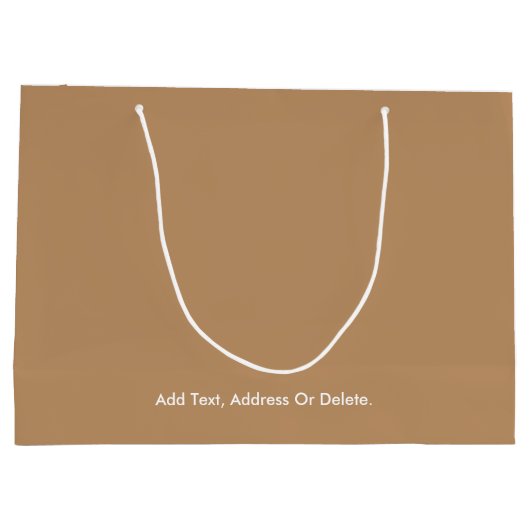 Trend - warme Beige Farbe - Solid Große Geschenktüte (Rückseite)