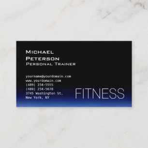 TrendBlack Blue Fitness Sport Business Card Visitenkarte