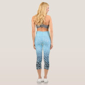 TrendBlack & Blue Glitzer Ombre Leopard Print to Capri Leggings (Rückseite)
