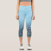 TrendBlack & Blue Glitzer Ombre Leopard Print to Capri Leggings (Vorderseite)