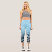 TrendBlack & Blue Glitzer Ombre Leopard Print to Capri Leggings (Vorderseite)