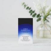TrendBlack Blue White Light Business Card Visitenkarte (Stehend Vorderseite)