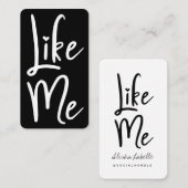 TrendBlack Brush Script wie ich Social Media Visitenkarte (Vorne/Hinten)