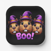 TrendBlack Niedlich Halloween Capybara Boo Party Pappteller (Vorderseite)