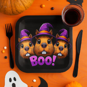 TrendBlack Niedlich Halloween Capybara Boo Party Pappteller