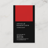 TrendBlack Red Moderne Minimalistisch Schlicht Visitenkarte (Vorderseite)